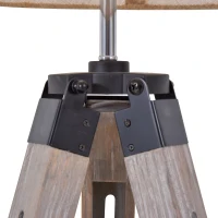 HOMCOM Lámpara de Pie con Trípode Regulable en Altura para Oficina y Hogar Estante Pequeño para Almacenaje Base Estable 63x63x110-150 cm Beige(m-6)