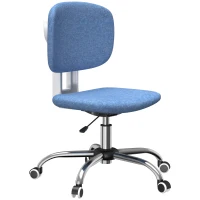 Vinsetto Fauteuil de bureau chaise travail pivotant 360° ergonomique dossier incurvé hauteur réglable 41-51 cm bleu clair(m-1)