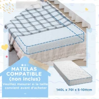ZONEKIZ Lit pour enfants de 3 à 6 ans design étoiles et lune sommier à lattes inclus chambre moderne 143 x 76 x 49 cm gris(m-7)