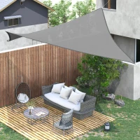 Outsunny 4 x 3m Sun Shade Sail HDPE Rectangle Canopy Outdoor Sunscreen Awning with Mounting Ropes for Garden, Patio, Party, UV Protection, Charcoal Grey(m-10)
