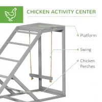 PawHut Walk In Chicken Run with Chicken Activity Shelf and Cover, 3 x 2 x 2m(m-6)