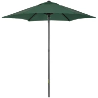 Outsunny 2m Garden Parasol Umbrella, Outdoor Sun Shade with 6 Sturdy Ribs for Balcony, Bench, Garden, Green(m-1)