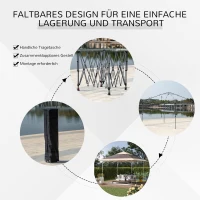 Outsunny Faltpavillon Pop-Up-Zelt Gartenpavillon Rollentasche Oxford-Gewebe 3,6 x 3,6 m Dunkelbraun + khaki(m-6)