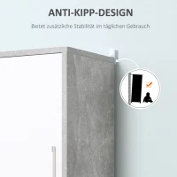 kleankin Badezimmerschrank Hochschrank Badschrank Multifunktionsschrank mit 6 Fächer 2 Türen Spanplatte Weiß 30 x 30 x 180 cm(m-7)
