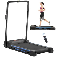 HOMCOM Folding Motorised Home Treadmill Walking Machine with LCD Monitor, Blue(m-1)
