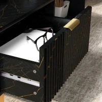 HOMCOM Elegant Marble Effect Storage Coffee Table - Black(m-9)