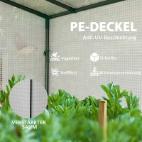 Outsunny Mini szklarnia, szklarnia przyścienna z rolowanymi drzwiami i oknami siatkowymi, odporna na UV, dla kwiatów, sadzonek, roślin, Biała(m-5)