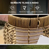 Outsunny Farola Solar de Exterior con Panel Solar Luces LED Encendido y Apagado Automático para Interior Exterior Ø18x37 cm Arena(m-6)