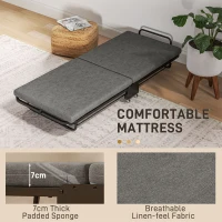 HOMCOM Single Temporary Folding Bed - Grey(m-4)