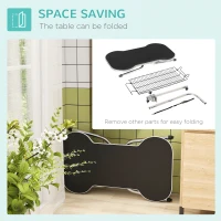 PawHut Foldable Dog Grooming Table Pet Drying Table with Adjustable Arm Non-Slip Rubber Tabletop Aluminium Alloy Edge Stainless Steel Bar Sling 94.5 x 55 x 81cm Black(m-7)