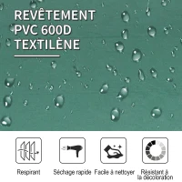 Outsunny Lit de camp lit d'appoint pliable 193 x 64 x 40 cm avec sac de transport polyester Oxford métal vert et gris(m-7)