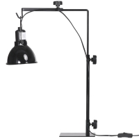 PawHut Support de lampe chauffante pour reptiles hauteur et largeur réglables pour amphibiens base en acier 32 x 9 x 67 cm noir