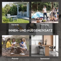 Outsunny Gartentisch Gartenklapptisch Outdoor-Tisch, 180 cm  x 75 cm x 73 cm, Weiß + Grau(m-6)