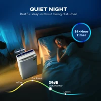 HOMCOM 5500mL Portable Dehumidifier with Air Purifier, UVC, Ioniser, 24H Timer, 5 Modes, 16L/Day, for Home Laundry, White(m-7)