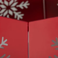 HOMCOM Christmas Tree Collar, Hexagon Christmas Tree Base Cover with Hollow Snowflake Patterns, Xmas Decoration for Party, Holiday, Home, Red(m-9)