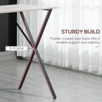 HOMCOM 120 cm Rectangular Bar Table for 4 People, Modern Breakfast Bar Table with Wood Effect Tabletop, Steel Legs, Coffee Desk for Living Room, White(m-6)