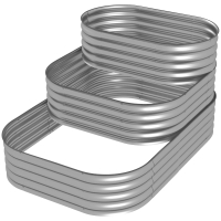 Outsunny Hochbeet Outdoor-Blumentreppe Pflanzkasten, 3 Stufen, 158 cm x 109 cm x 82 cm, Silber