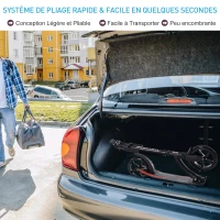 HOMCOM Trottinette pliable pour adulte à partir 14 ans 92,5 x 37,5 x 82-97 cm hauteur guidon réglable alu noir(m-4)