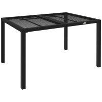 Outsunny Four-Seater Steel Garden Table, with Wired Top - Grey(m-1)