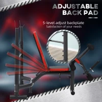 HOMCOM Multifunctional Weight Bench, for Arms, Legs, Abdomen - Red and Black(m-5)