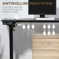 Vinsetto elektrischer Schreibtisch Tischgestell mit Motor höhenverstellbar 74,5-114,5 cm Schreibtischständer Stehschreibtisch Computertisch Bürotisch Memory-Steuerung Metall(m-6)