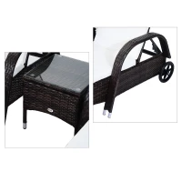 Outsunny Lot de 2 Bains de Soleil en Résine Tressée Marron(m-8)