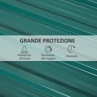 Outsunny Set 12 Pannelli di Ricambio 129x45 cm per Casette da Giardino in Acciaio Zincato Verde(m-6)