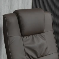 HOMCOM Sillón Relax Reclinable con Reposapiés con 10 Puntos de Masaje con Mando a Distancia para Salón Oficina Marrón(m-7)