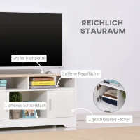 HOMCOM TV-Bank Modernes Design; 3 Regale und 2 Schränke 105 cm x 40 cm x 52 cm Natur(m-4)