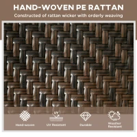 Outsunny Rattan Sun Lounger, with Five-Position Back - Brown/Black(m-4)