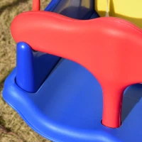 Outsunny Altalena per Bambini da Giardino con Struttura in Metallo, Seggiolino con Cintura di Sicurezza, Capacità di peso 30kg, 140x110x120cm(m-9)