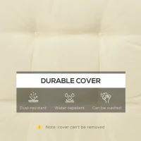 Outsunny Set of 4 Garden Seat Cushion with Ties, 42 x 42cm Replacement Dining Chair Seat Pad, Cream White(m-5)