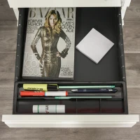 HOMCOM Caisson de bureau mobile rangement bureau sur roulettes 3 tiroirs verrouillables 39 x 48 x 60 cm blanc(m-9)