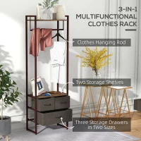 HOMCOM Compact Clothes Rail, with Drawers and Shelf(m-4)