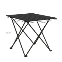 Outsunny Table de camping pliante, table de pique-nique légère en métal avec sac de transport - 56L x 45l x 45H cm(m-3)