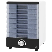 HOMCOM Deshidratador de Alimentos 350W con 7 Bandejas Temperatura Ajustable 40-70 ℃ para Frutas Golosinas para Mascotas Blanco(m-10)