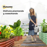 Outsunny Invernadero de Túnel 4x3x2 m con 2 Ventanas Cubierta de PE Anti-UV y 1 Puerta Enrollable con Cremallera Blanco(m-8)