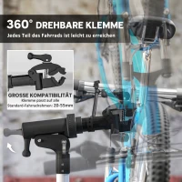 HOMCOM Fahrrad-Reparatur-Ständer, Halter für Fahrräder zum Warten und Reparieren, 40 kg belastbar, höhenverstellbar, Schwarz(m-6)