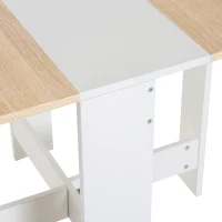 HOMCOM Table de cuisine pliable 103L x 76l x 74H cm en bois bicolore chêne blanc(m-12)