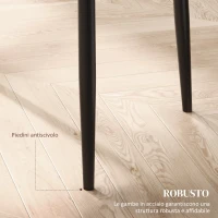 HOMCOM Set di 2 Sedie da Pranzo Moderne con Schienale Alto in Finta Pelle e Acciaio, 41x50x97 cm, Nero(m-7)