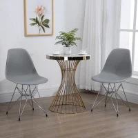 Lot de 2 chaises design néo-rétro Eiffel piètement métal assise dossier polypropylène(m-2)