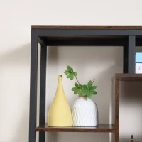 HOMCOM Mobile Libreria Scaffale in Stile Industriale con Armadietto a 2 Ante, Scaffale Salvaspazio a 8 Ripiani per Casa e Ufficio, 70x30x180cm, Marrone(m-9)