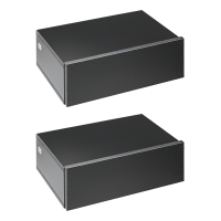 HOMCOM Set de 2 Mesitas de Noche Flotantes con 1 Cajón Diseño Montado en la Pared Estilo Moderno 40x30x15 cm Negro