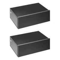 HOMCOM Set de 2 Mesitas de Noche Flotantes con 1 Cajón Diseño Montado en la Pared Estilo Moderno 40x30x15 cm Negro(m-1)