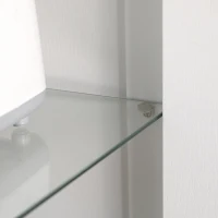 HOMCOM Alacena de Cocina Mueble Auxiliar de Cocina con Puerta de Vidrio y Estantes Ajustables para Comedor 76x36x160 cm Blanco(m-9)