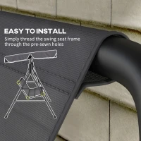 Outsunny Garden Swing Seat Cover Replacement, for 2 and 3 Seater Swing Bench, 115cm x 45cm x 45cm, Dark Grey(m-5)