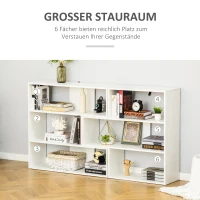 HOMCOM Bücherregal Eck-Bücherregal L-Form Standregal mit 6 Fächern Dekoregal Eckregal Medienregal 360° drehbar modern für Wohnzimmer Schlafzimmer Büro Weiß 189,5 x 30 x 89 cm(m-5)