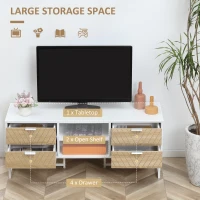 HOMCOM TV Stand, Modern TV Cabinet with Storage Shelves and Drawers for 32-47" TVs for Living Room, Bedroom, White(m-5)