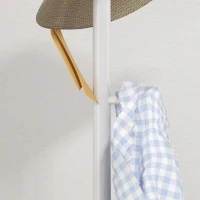 HOMCOM Appendiabiti da Terra Autoportante con 6 Ganci a Disco in Acciaio e Base in Ardesia, Bianco(m-8)