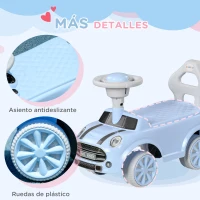 AIYAPLAY Coche Correpasillos con Volante Bocina y Sistema de Antivuelco Carga 25 kg 53x25x35 cm Azul Claro(m-7)